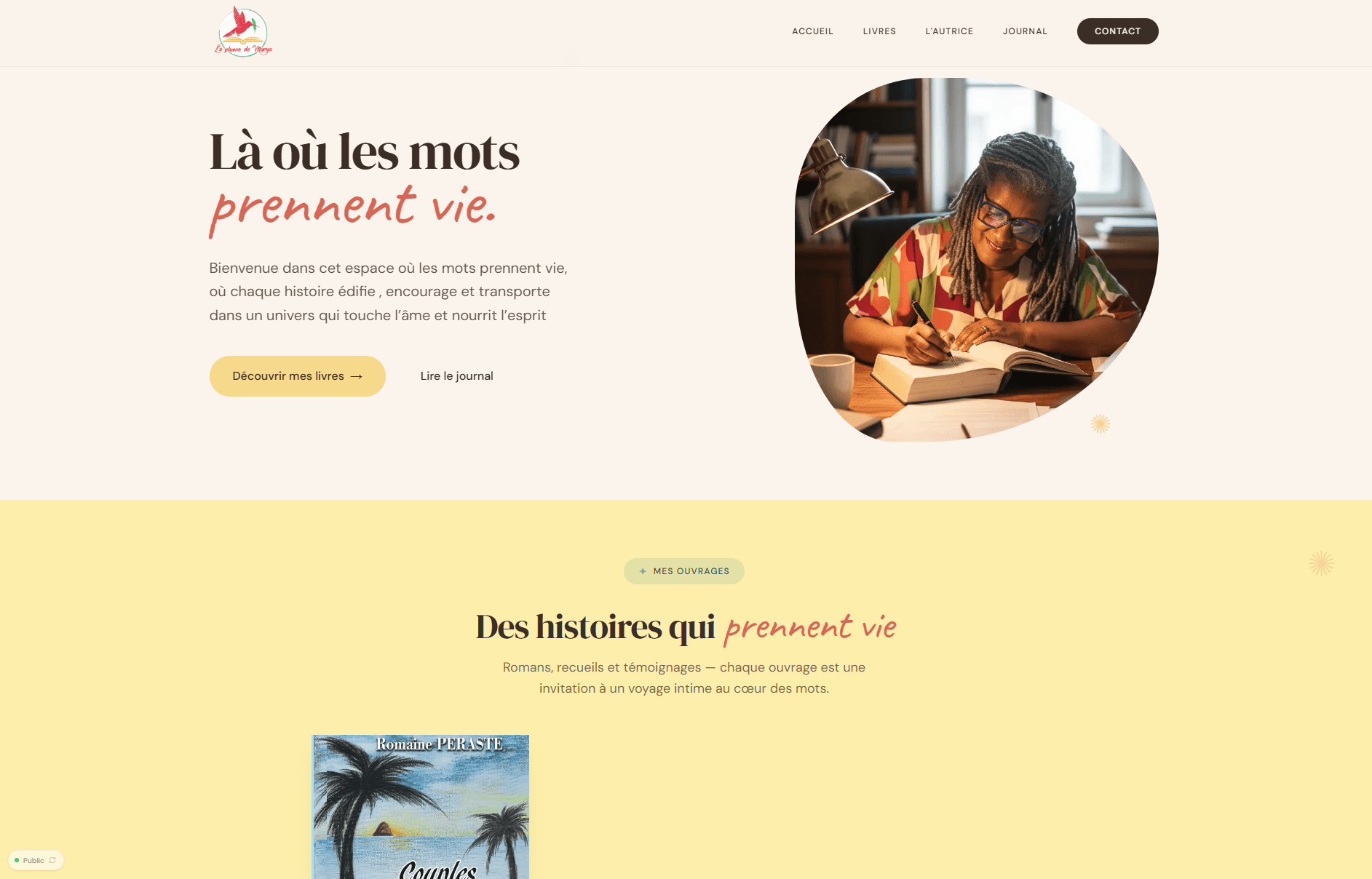 Aperçu du site La Plume de Marya
